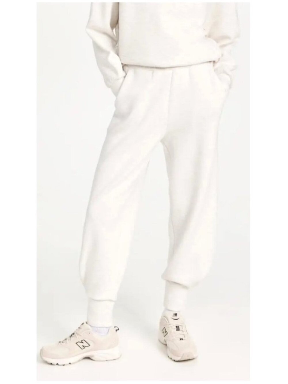 Varley Women's Sz L Light Gray Drawstring Joggers With Elastic Waistband